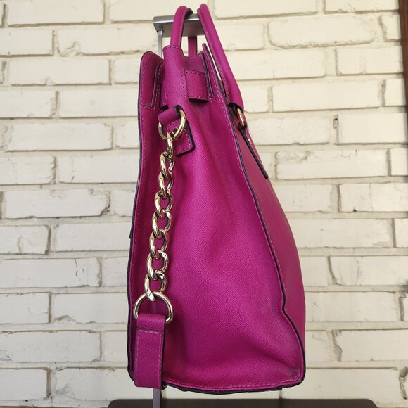 Michael Kors Hot Pink Hamilton Shoulder Bag Purse - Picture 6 of 16
